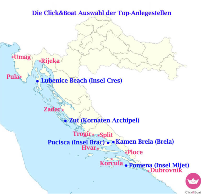 Kroatien Karte - Click&Boat Blog