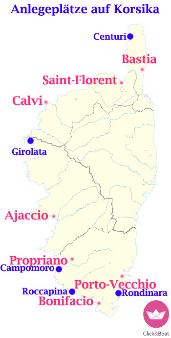 Korsika Bootsurlaub Karte