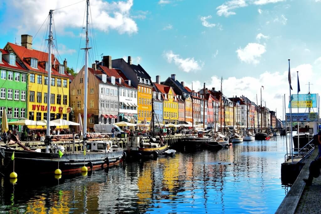 Wunderschön bunte Häuser in Kopenhagen
