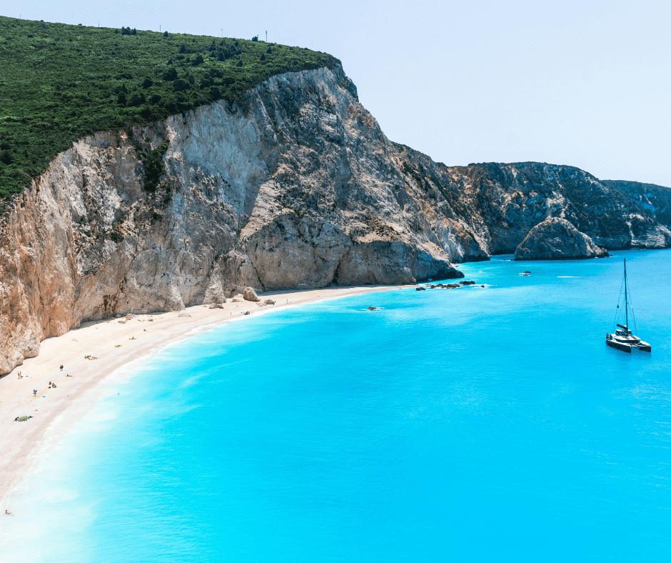 Segeln auf Korfu, lefkada strand