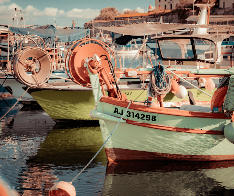 Kleine Boote in der Hauptstadt Ajaccio auf Korsika.