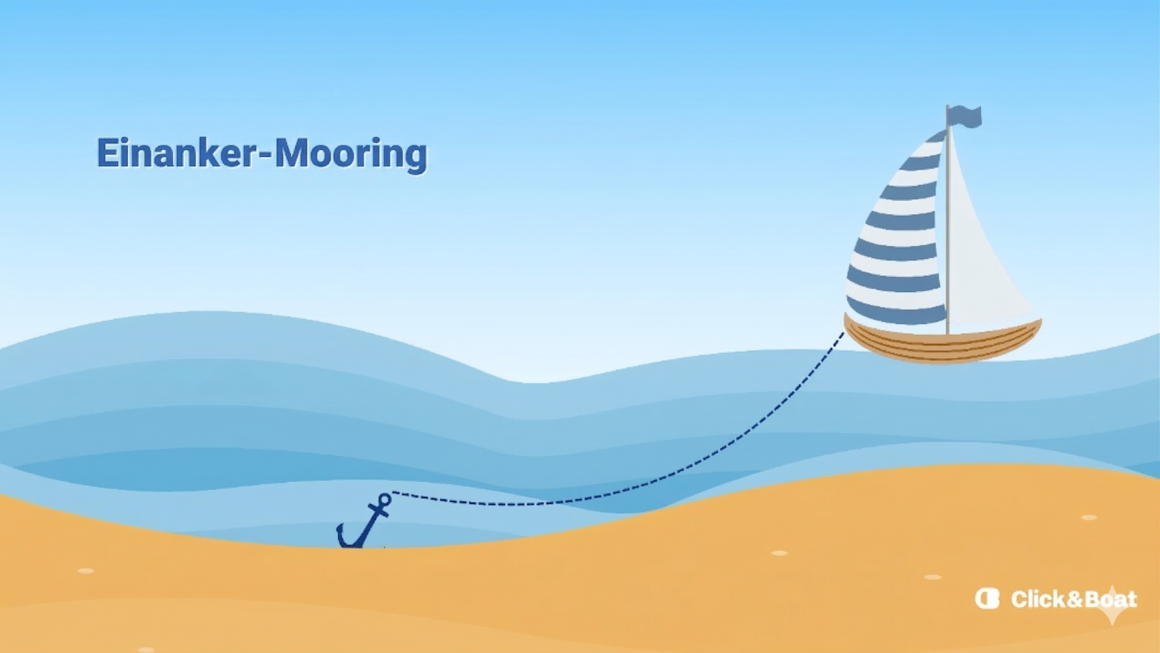 Illustration des einfachen Einanker-Moorings