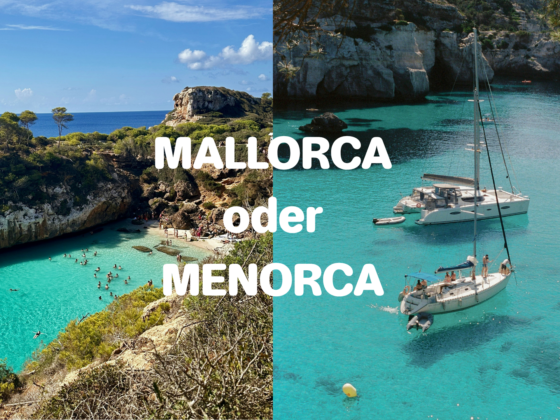 Vergleich Bucht Menorca und Boote Mallorca