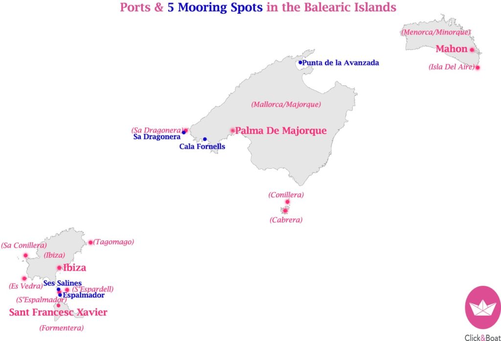 Map of the Balearic islands