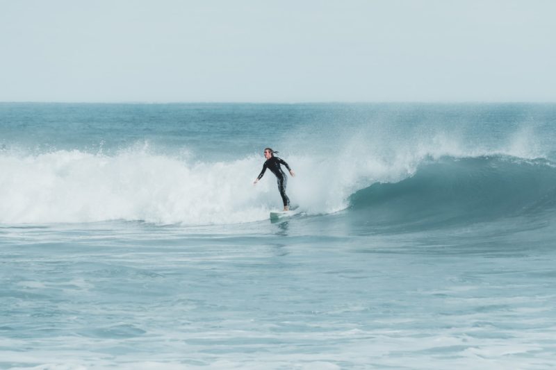 Surfing a wave in Miami