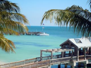 Dock and turqouise waters in Key West, Florida