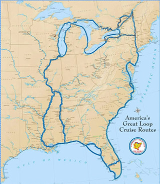 Map to sail the Great Loop - Click & Boat Blog