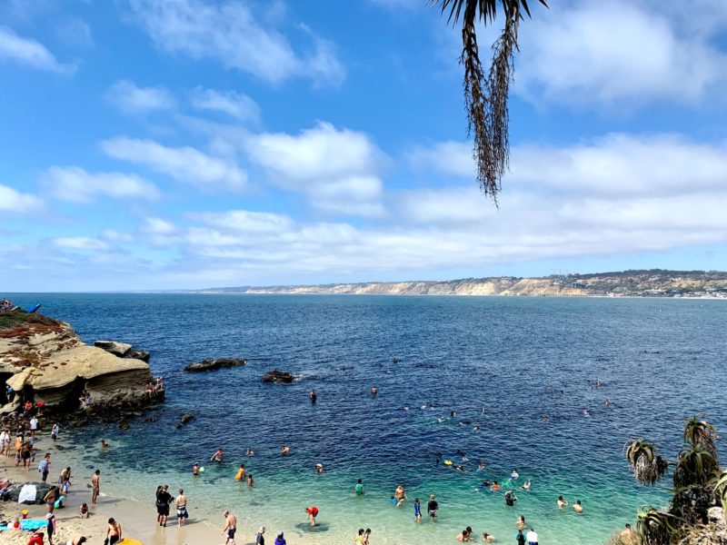 People enjoying the beach in San Diego