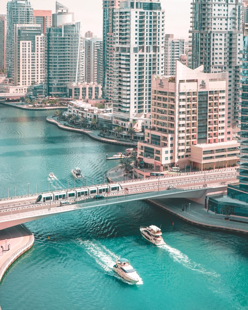 View of Dubai's Marina and Boats