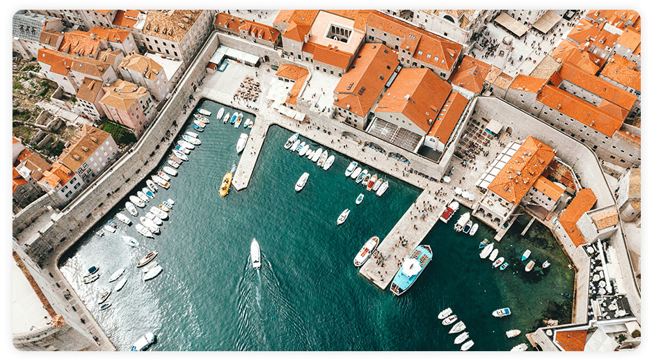 Aerial view of Dubrovnik