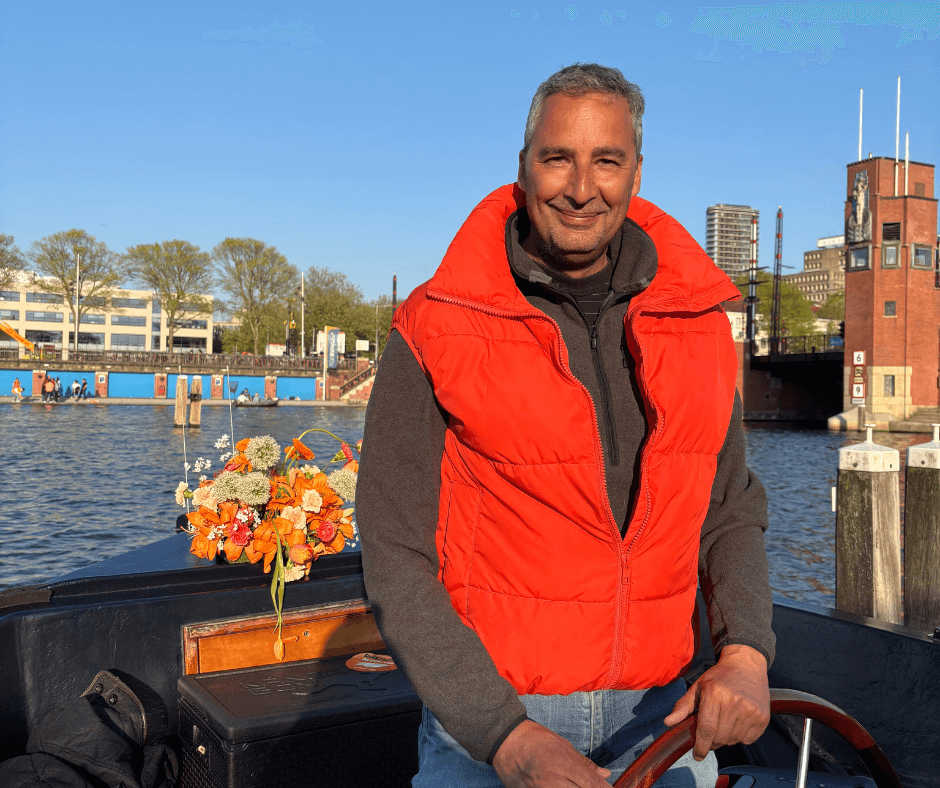 Boat rental with skipper in Amsterdam for King's Day