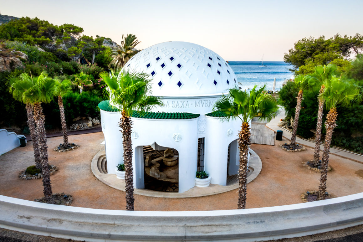 Kallithea Springs dome overlooking the sea, Rhodes