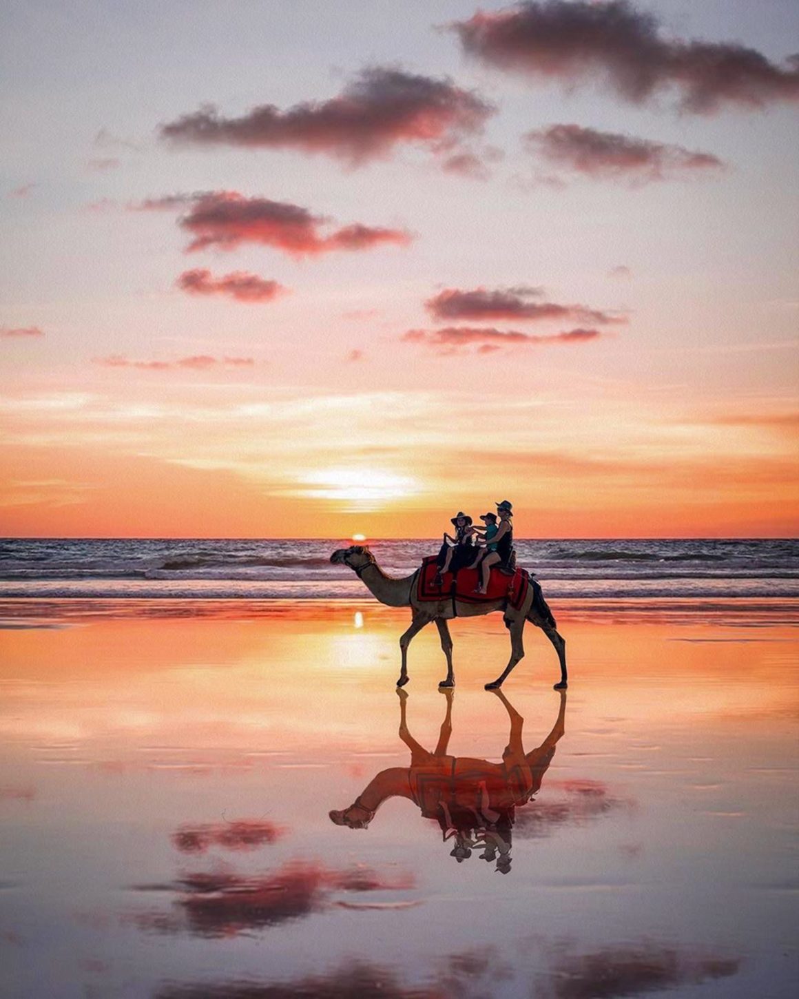  Puesta de sol en camello en Cable Beach, Broome, Australia