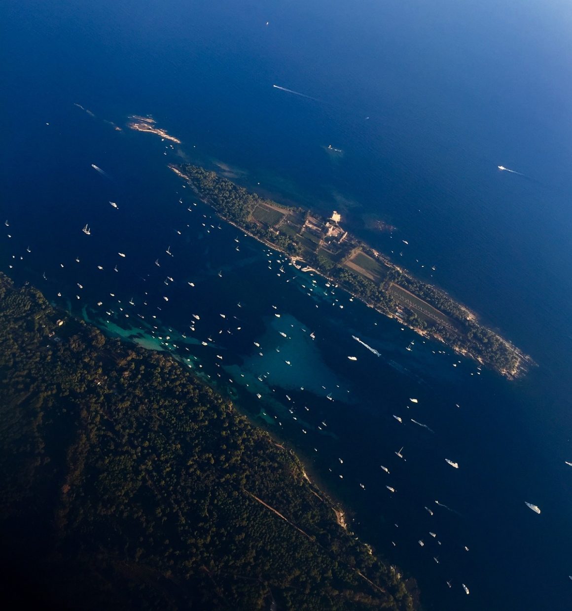Imagen satélite de las Islas de Lérins