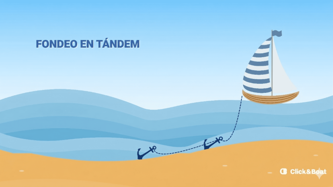 Gráfico de fondeo en tándem.