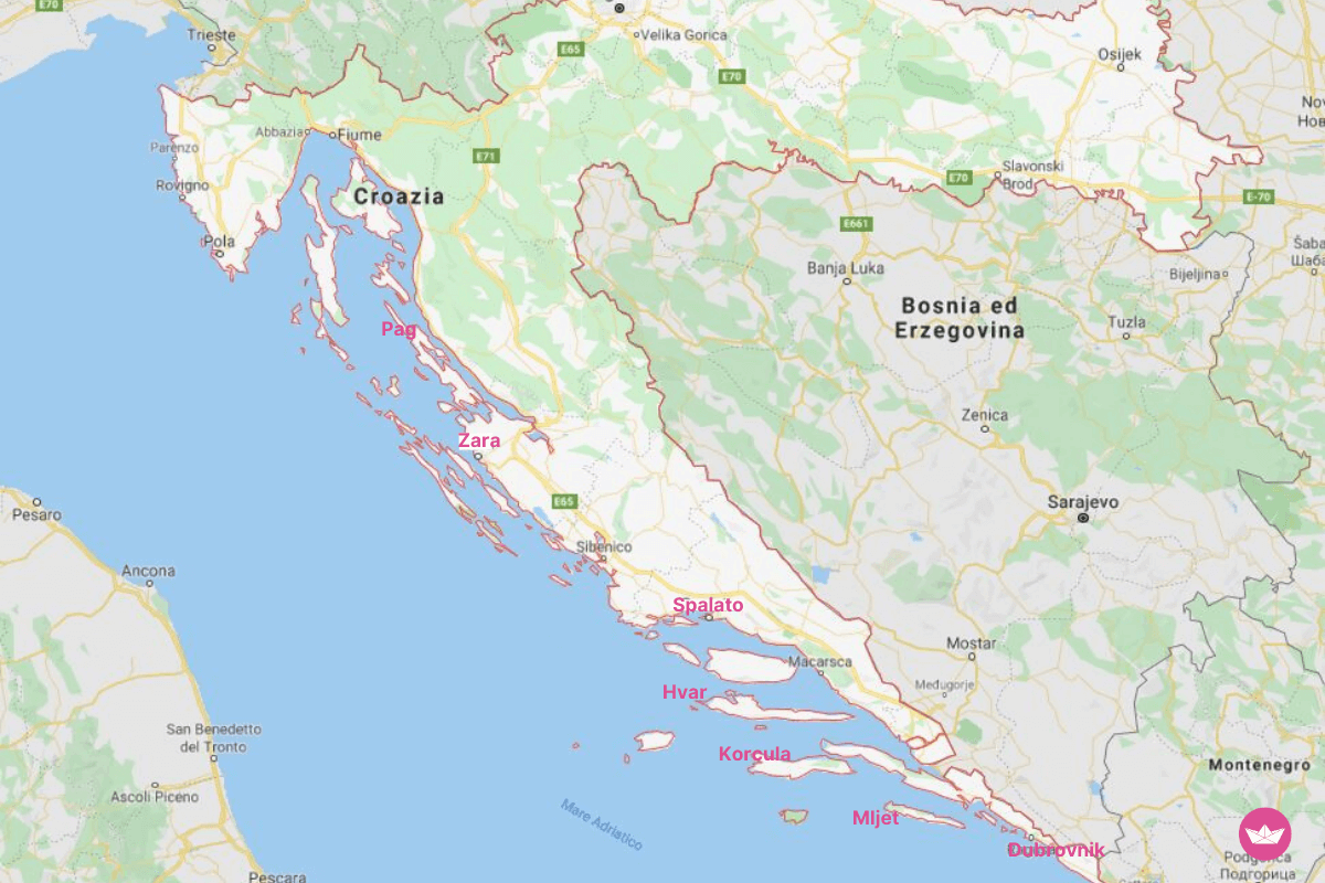 mappa vacanze croazia