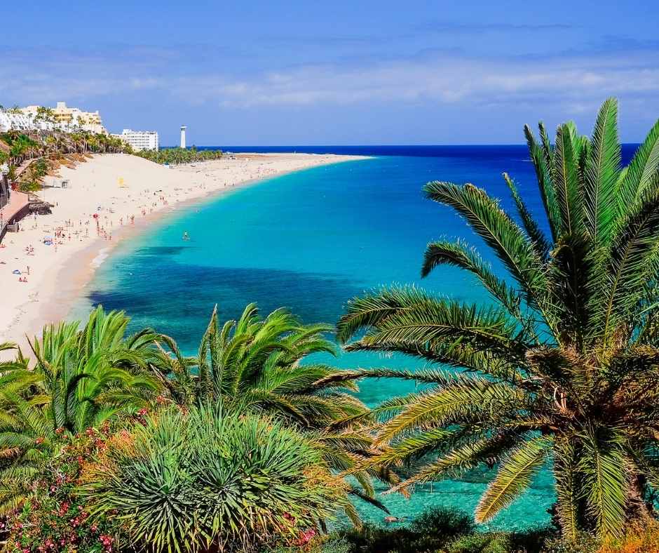 Playa de Morro Jable in Fuerteventura; Canarische Eilanden, Spanje