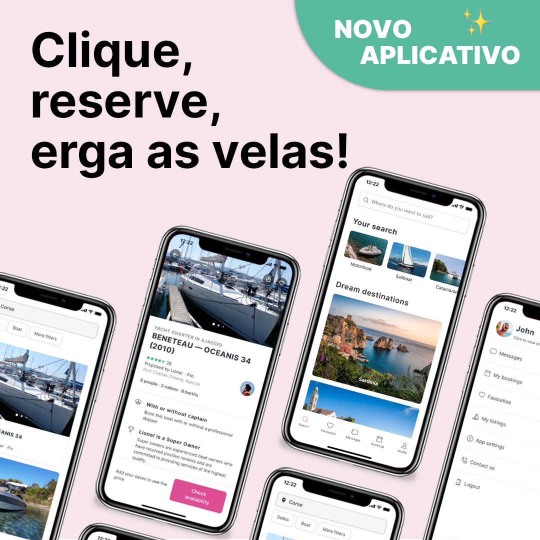 O novo aplicativo Click&Boat te permite checar suas reservas e responder as suas mensagens de qualquer lugar, a qualquer hora