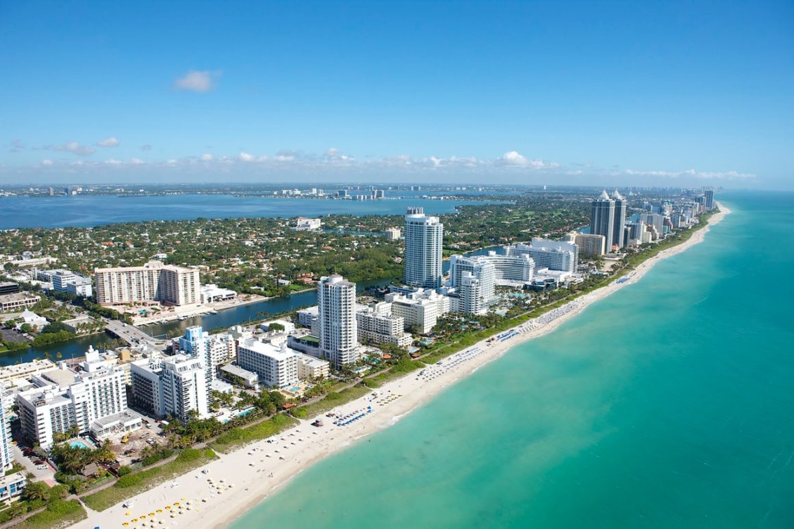 View of Miami and its beaches