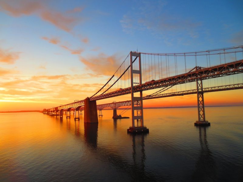 View of Bay Bridge at Sunset