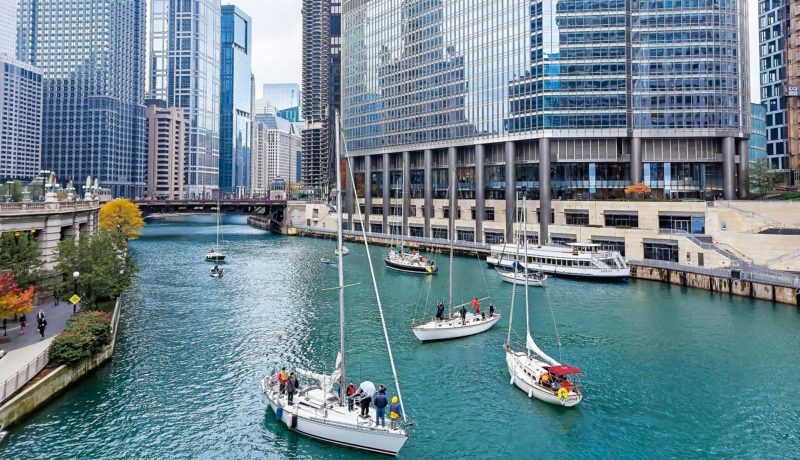 Sailboats on the Chicago River