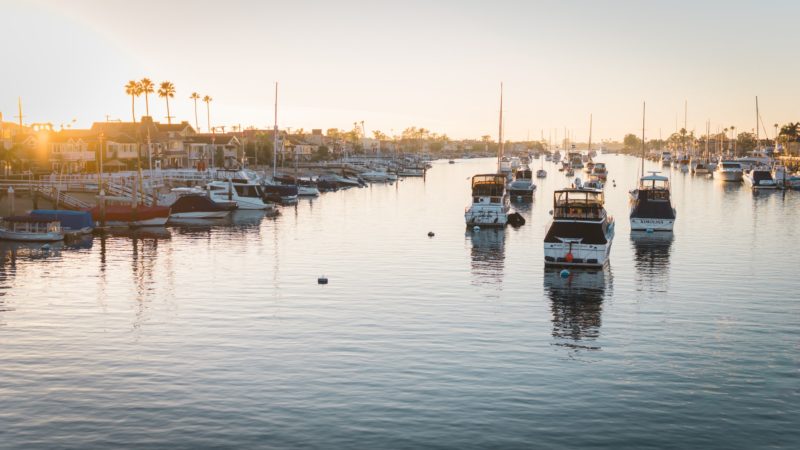 Boats Moored in Newport Beach, CA