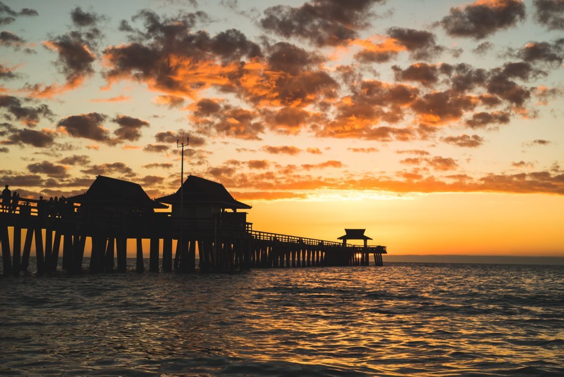 Sunset View of Pier in Naples