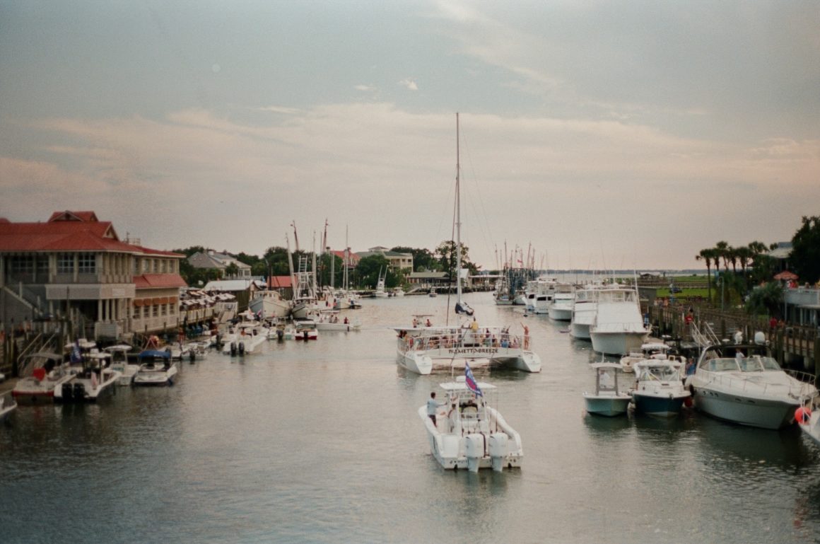 Boats navigating in Charleston