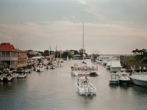 Boats navigating in Charleston