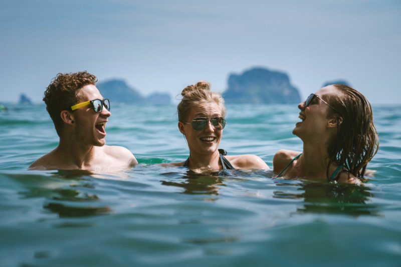 3 Friends enjoying the water