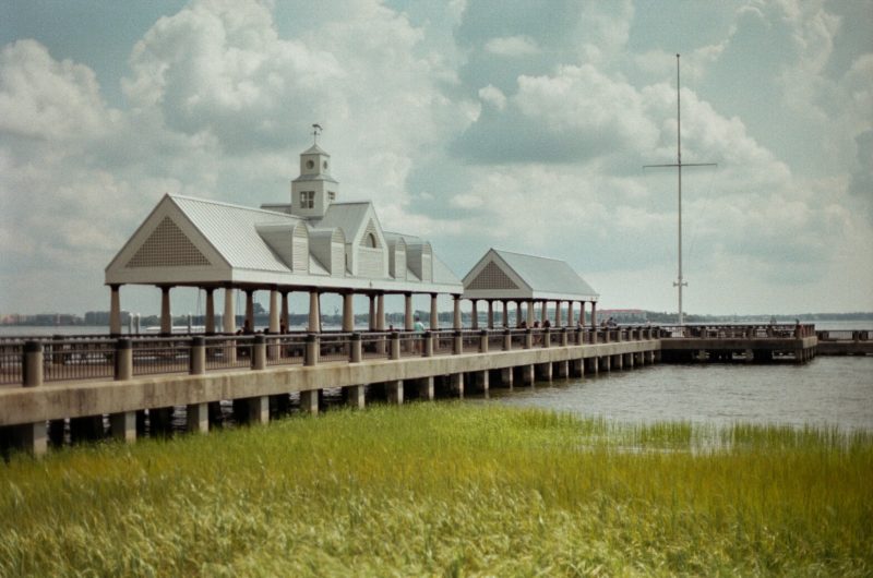 View of a pier in Charleston Harbor