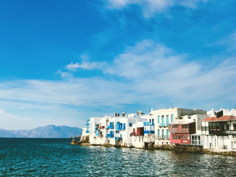 View from the sea of Mykonos