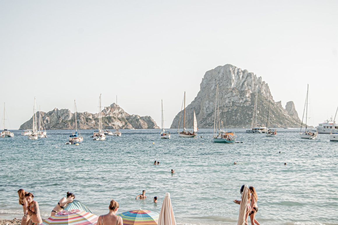 Beach and boats in Ibiza