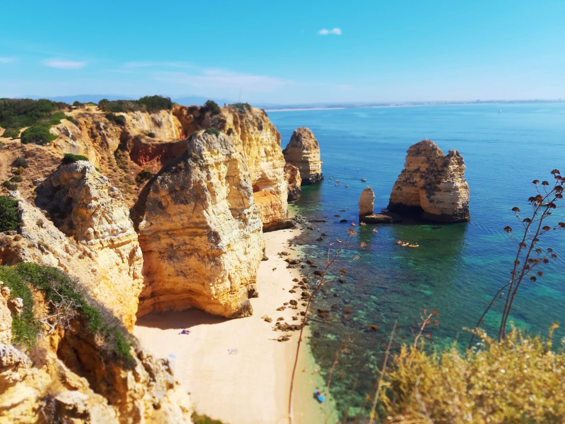 Cliffs in Lagos, Portugal