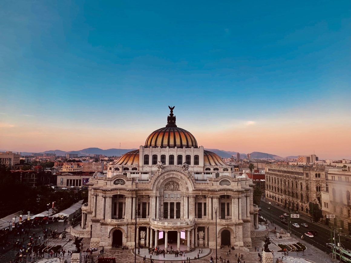 Mexico City and sunset