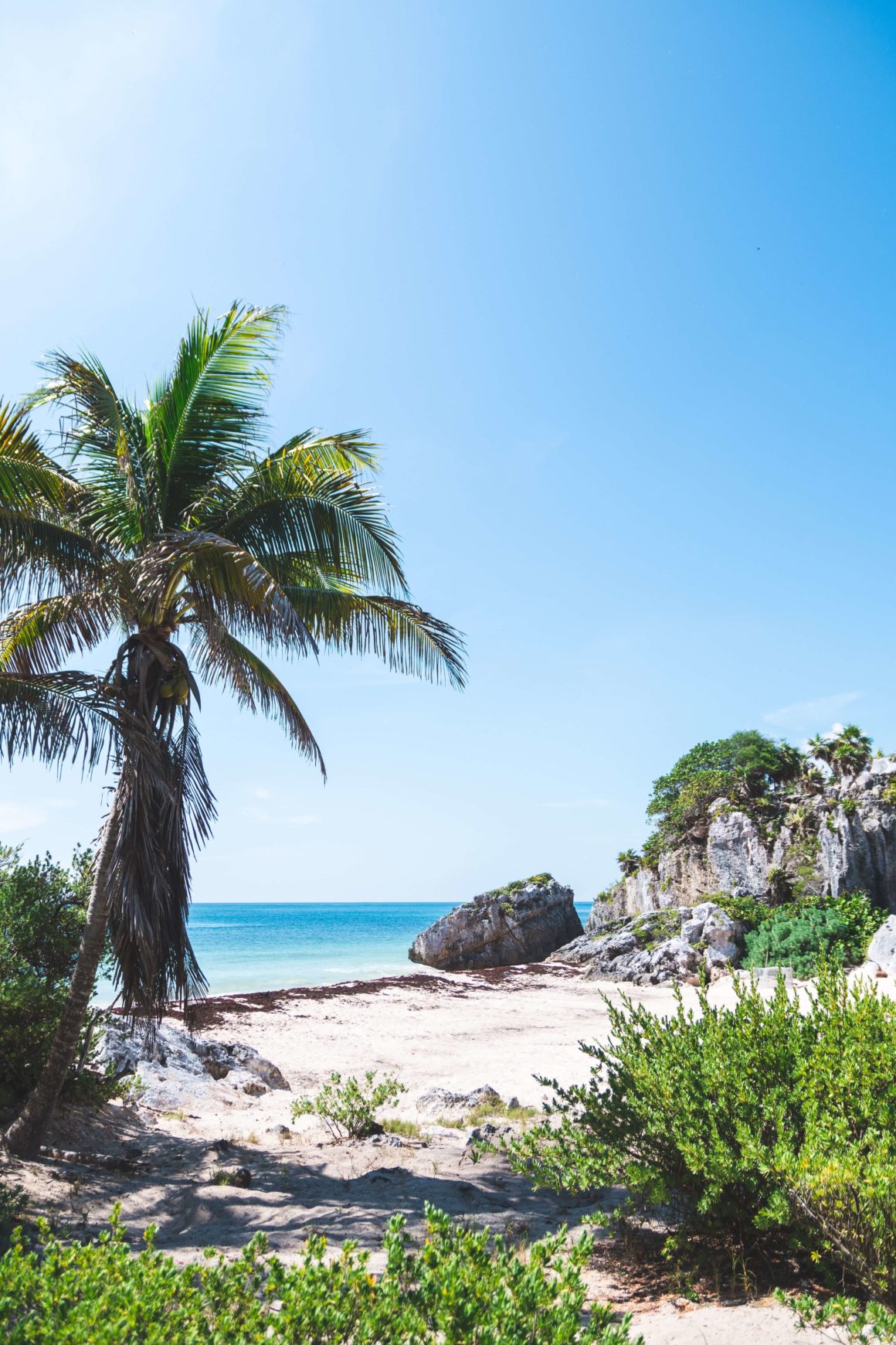 Beach in Tulum, Mexico Yucatan peninsula