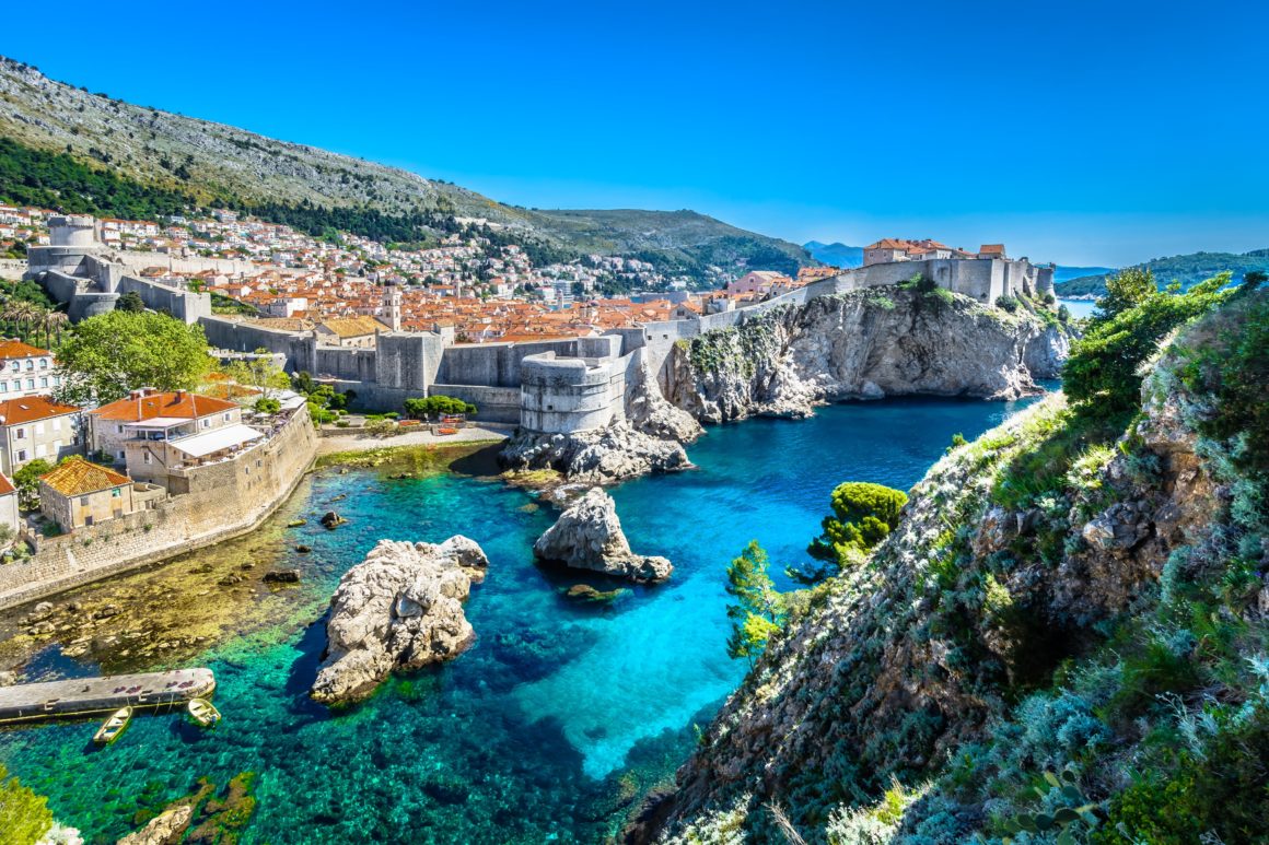 Dubrovnik, sea wall, croatia, blue waters, King's landing, Game of thrones