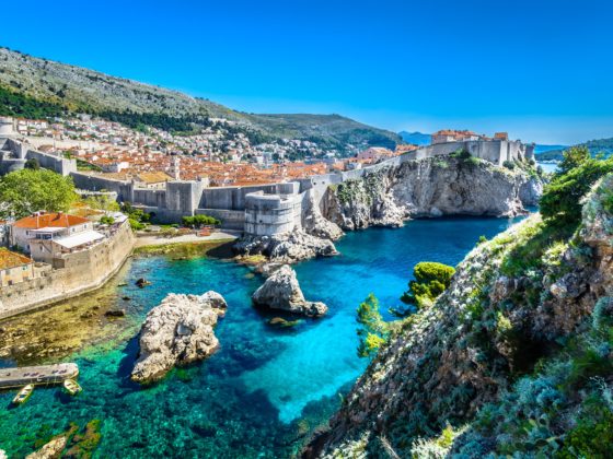 Dubrovnik, sea wall, croatia, blue waters, King's landing, Game of thrones