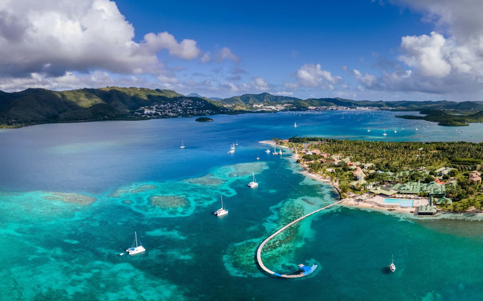 View of the West Indies Islands and the sea