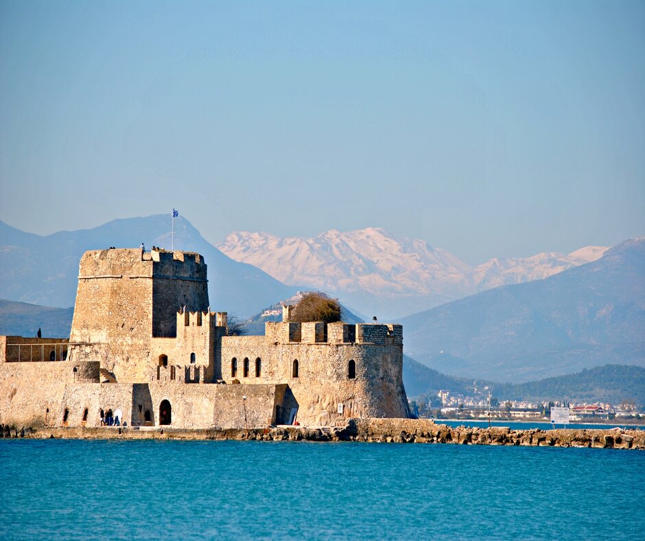 View from the sea of the Medieval City in Rhodes